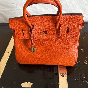 Orange Leather Handbag